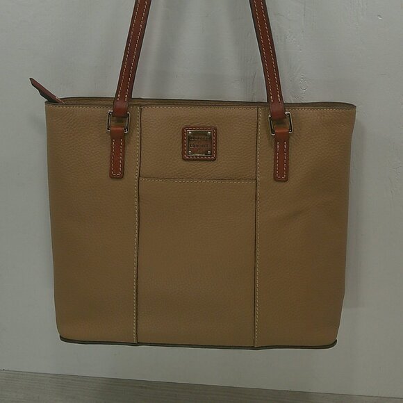Dooney & Bourke Classic Minimalist Pebble Grain Camel Tan Leather Lexington Tote - Picture 4 of 9